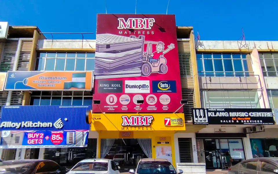 MBF Mattress Klang showroom shopfront, 41200 Klang, Selangor